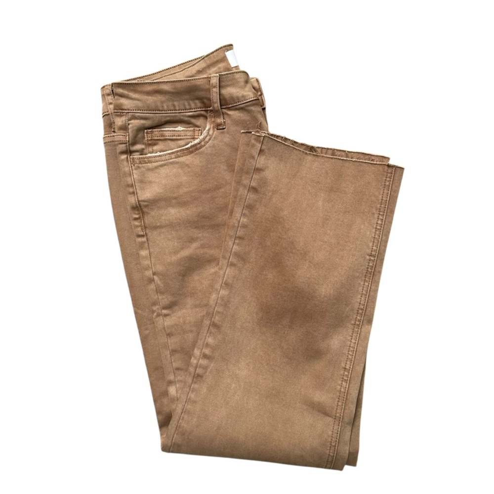 Women's Cropped Straight Jeans in Light Brown - Picture 5 of 9